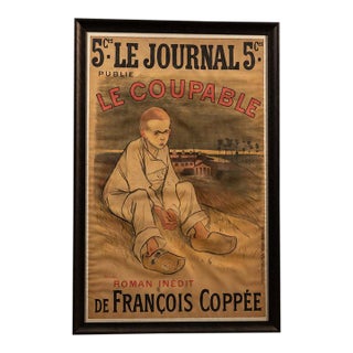 Le Coupable Large Litho French Show Ad, Framed For Sale