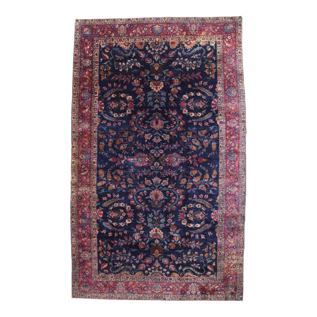 Antique Persian Sarouk Rug - 11'02 X 18'05 For Sale