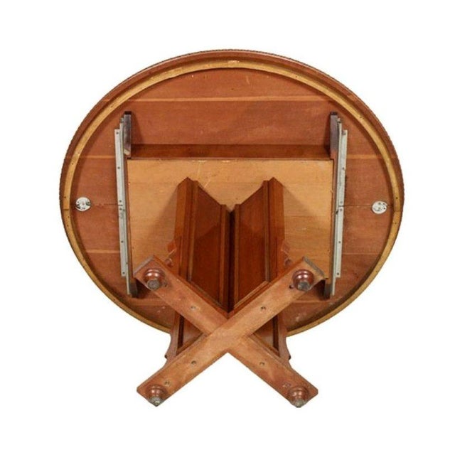 Round Italian Extendable Walnut & Veneer Table For Sale - Image 4 of 9