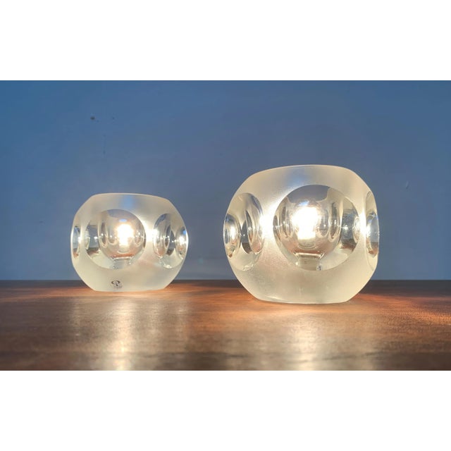 Mid-Century Modern Vintage German Glass Table Lamps from Peill & Putzler, Set of 2 For Sale - Image 3 of 18