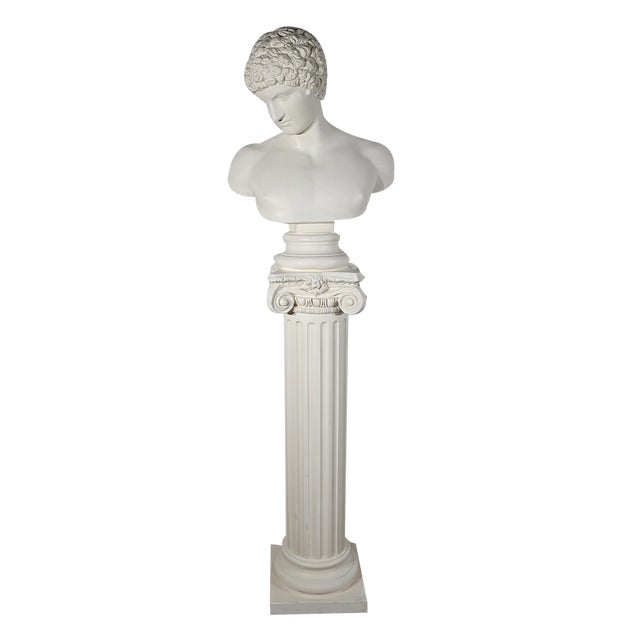 Bust of Caracalla on Column, Late 19th Century, Plaster For Sale