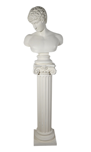 Bust of Caracalla on Column, Late 19th Century, Plaster