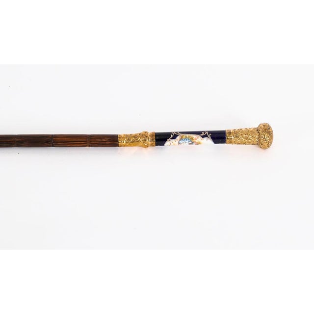 Antique French Gold Plated Sevres Porcelain Walking Sword Stick, 19th Century For Sale - Image 12 of 18