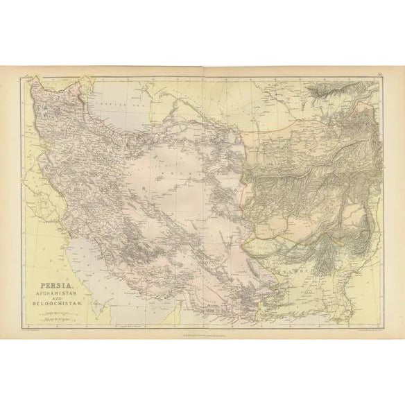 Detailed Map of Afghanistan and Beloochistan, 1882 For Sale