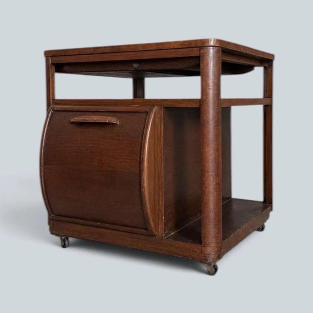 Wood Cc41 Incorporall Walnut Metamorphic Cocktail Trolley & Drinks Cabinet Cc41 Incorporall Walnut Metamorphic Cocktail Trolley & Drinks Cabinet For Sale - Image 7 of 7