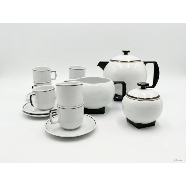 Art Deco Tea Service from Seltmann Weiden Bavaria, 1930s, Set of 18 For Sale - Image 3 of 6