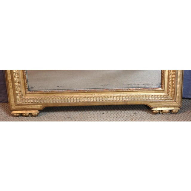 Gold Large Louis XVI Mirror in Gilded Wood For Sale - Image 8 of 12