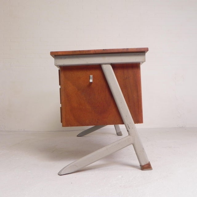 Wood Industrial Desk with Drawer Units, Belgium, 1960s For Sale - Image 7 of 18