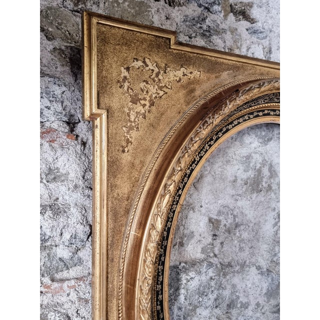 Late 19th Century Napoleon III Wall Decoration with Glass Panel and Gilded Frame France, 1890s For Sale - Image 13 of 16