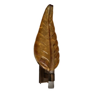 Amber Murano Glass Wall Sconce, 1980s For Sale