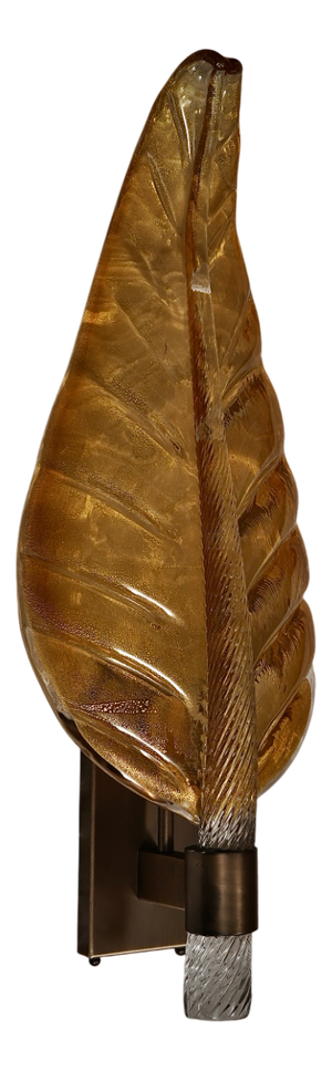Amber Murano Glass Wall Sconce, 1980s