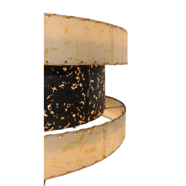 1950's Mid Century Table Lamp With Original Three Tier Fiberglass Shade For Sale - Image 9 of 15