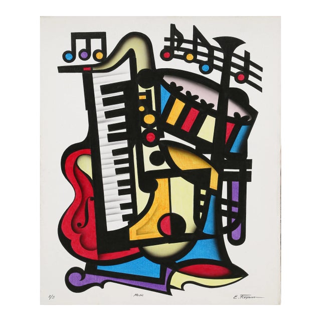 Music II, Erik Freyman Acrylic and Airbrush on Canvas, Signed and Titled For Sale