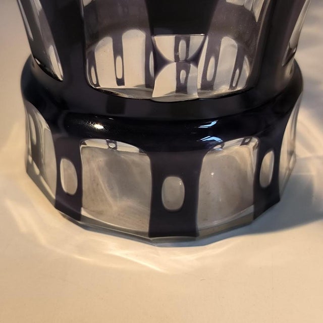 Purple Art Deco Cut Glass Vase attributed to Johann Oertel for Carl Meltzer & Co., 1925 For Sale - Image 8 of 14