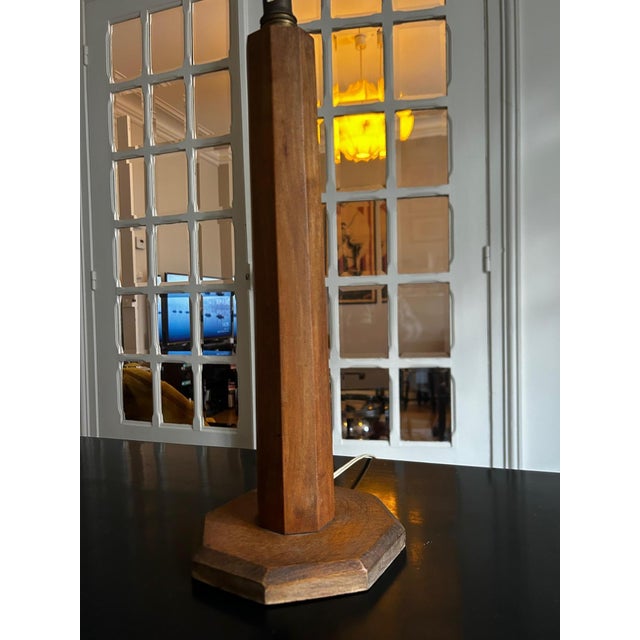 Brown Modernist Wooden Lamp, 1940s For Sale - Image 8 of 11