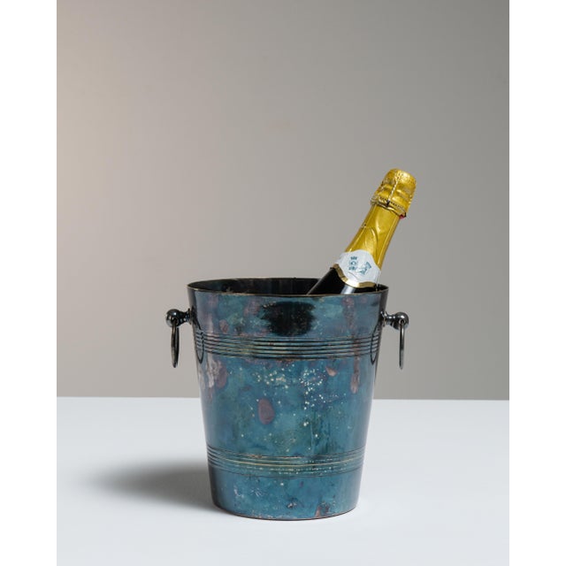 Charcoal Mid 20th Century France Charcoal Silver Ice Bucket For Sale - Image 8 of 13