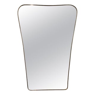 Vintage Italian Wall Mirror with Brass Frame, 1960s For Sale