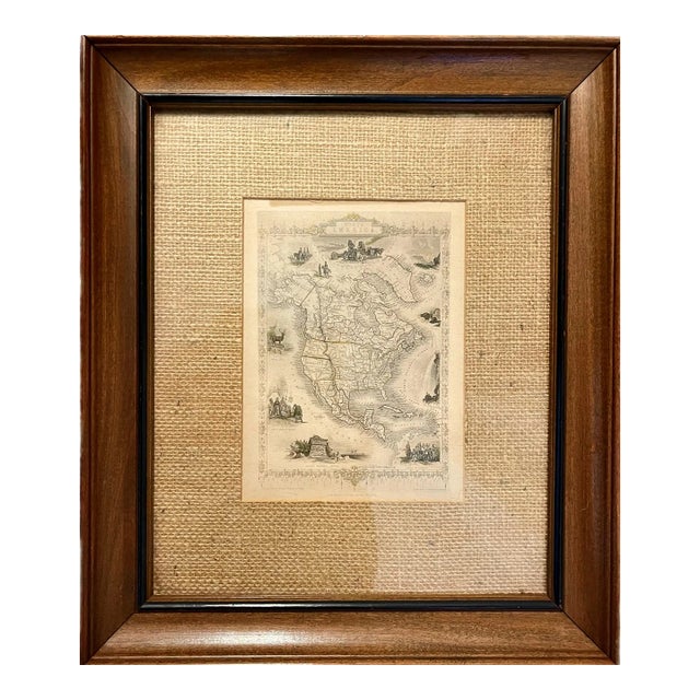 19th C. English Map of North America by J. Rapkin For Sale