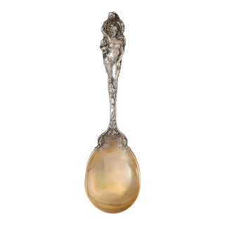 Vintage Large Sterling Silver "Love Disarmed" Serving Spoon For Sale