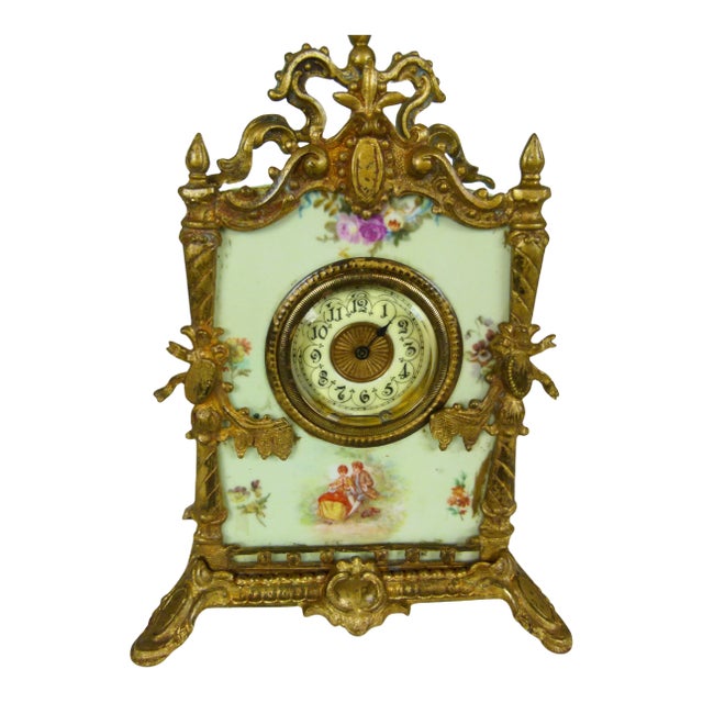 Antique 19thC French Porcelain & Ormolu Mantel Clock | for Restoration | Circa 1880–1890 For Sale