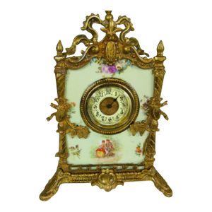 Antique 19thC French Porcelain & Ormolu Mantel Clock | for Restoration | Circa 1880–1890