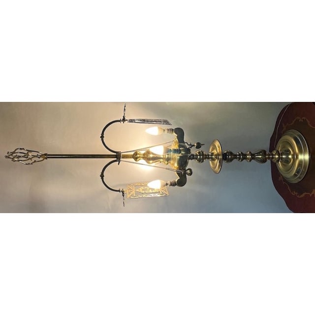 Antique Brass Floor Lamp, 1920s For Sale - Image 3 of 11