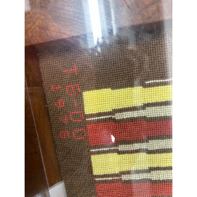 Wood Vintage Parsons Style Needlepoint Backgammon Game Table For Sale - Image 7 of 12