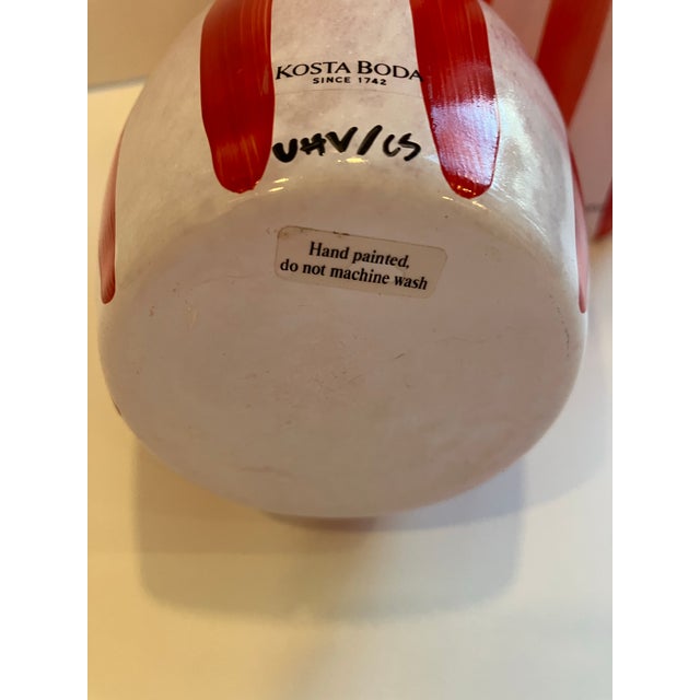 Kosta Boda Pair of 1980s Kosta Boda Hand Painted Vases For Sale - Image 4 of 7