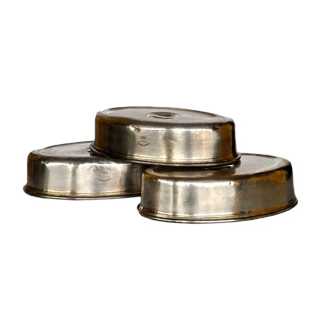 Silver Alpacca Hotel Dish Covers from Broggi Milano, 1930s, Set of 3 For Sale