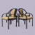 1980s Set of Four Postmodern Black Lacquered Metal Dining Chairs, 1980s, Mid-Century For Sale - Image 5 of 10