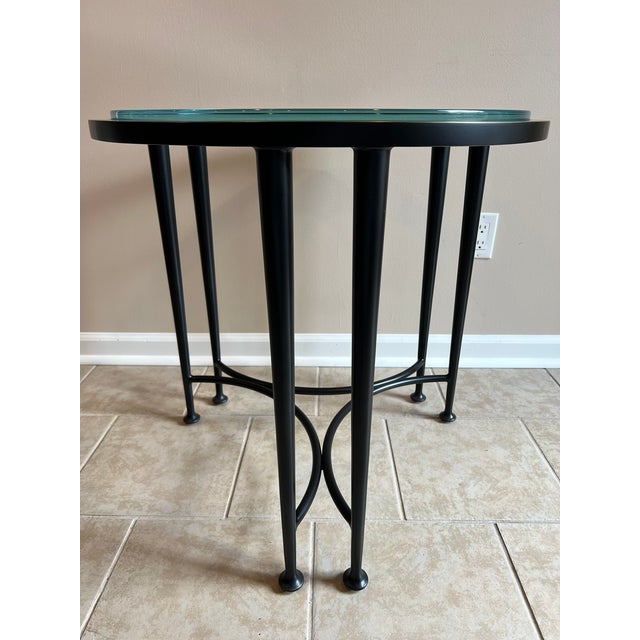 Baker Classico End Table, Blackened Bronze, Thick Glass Top, Baa3451 For Sale - Image 11 of 16