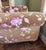 Brown Vintage Custom Traditional English Cottage French Floral Velvet Armchair + Ottoman For Sale - Image 8 of 12