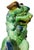 Textile Grandmillennial 12” Mid-Century Japanese Shishi Foo Dogs in Vivid Sancai Glaze - Pair For Sale - Image 7 of 18