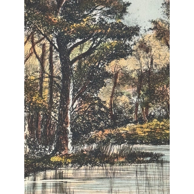 Late 20th Century Signed & Numbered L. Mariae Landscape Etching – Framed Limited Edition Print (12.75” X 15.5”) For Sale - Image 5 of 12