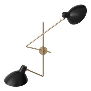 Black VV Cinquanta Twin Wall Lamp by Vittoriano Viganò for Astep For Sale