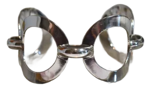 Late 20th Century Mod Sterling Silver Circle Cuff Bracelet