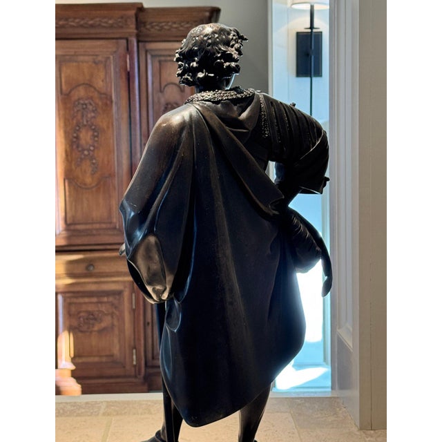 Impressive 25” 19th Century French Bronze Sculpture, "The Landsknecht" (Or "Cavalier"), by Albert-Ernest Carrier-Belleuse (1824–1887) For Sale - Image 10 of 14