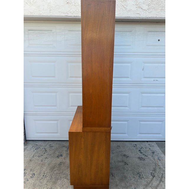 Heritage Mid-Century Buffet and Cane Wood Hutch China Cabinet. For Sale In Los Angeles - Image 6 of 11