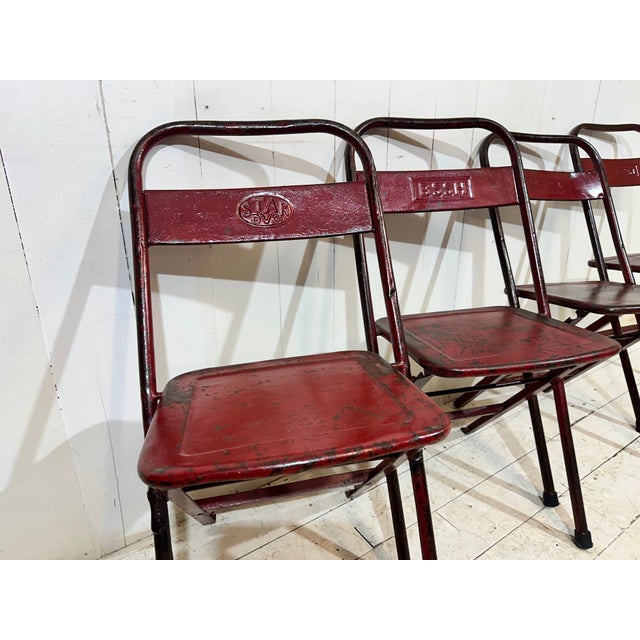 Metal Military Folding Chairs, Europe, 1940s, Set of 4 For Sale - Image 7 of 18