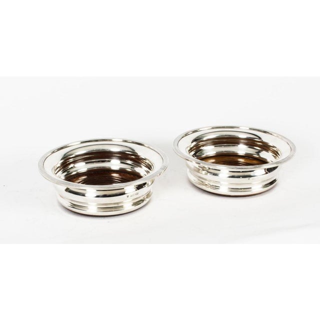 20th Century Circular Sterling Silver Coasters, Birmingham, 1972, Set of 2 For Sale - Image 6 of 18