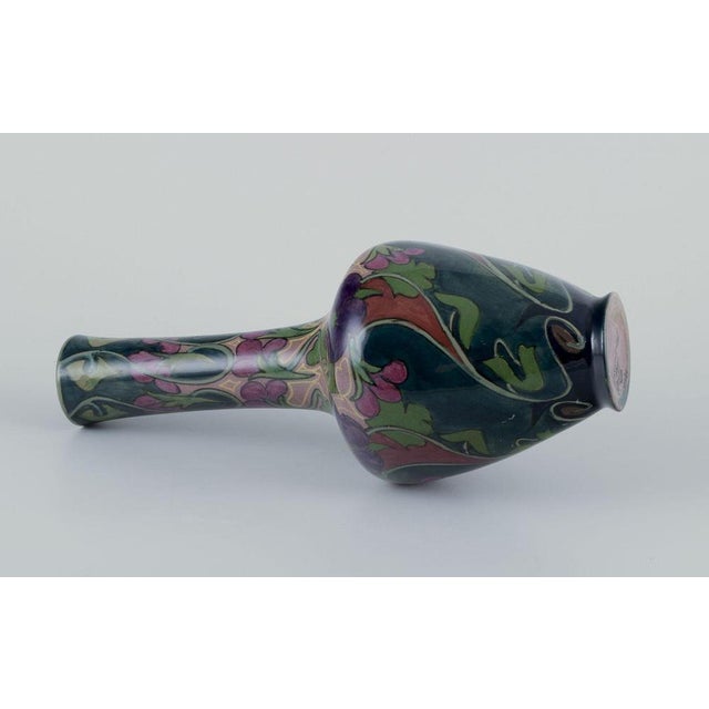 Art Nouveau Vase in Glazed Ceramic, South Holland, Zuid-Holland, Gouda, 1890s For Sale - Image 5 of 7