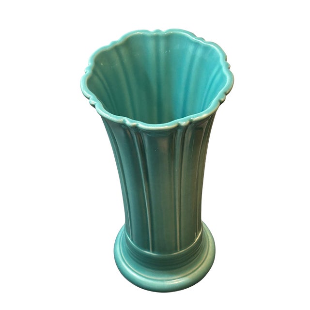 Vintage-Inspired Fiesta Art Deco Turquoise Flower Vase | Medium 36 oz Fully Vitrified Ceramic Vase | Made in the USA...