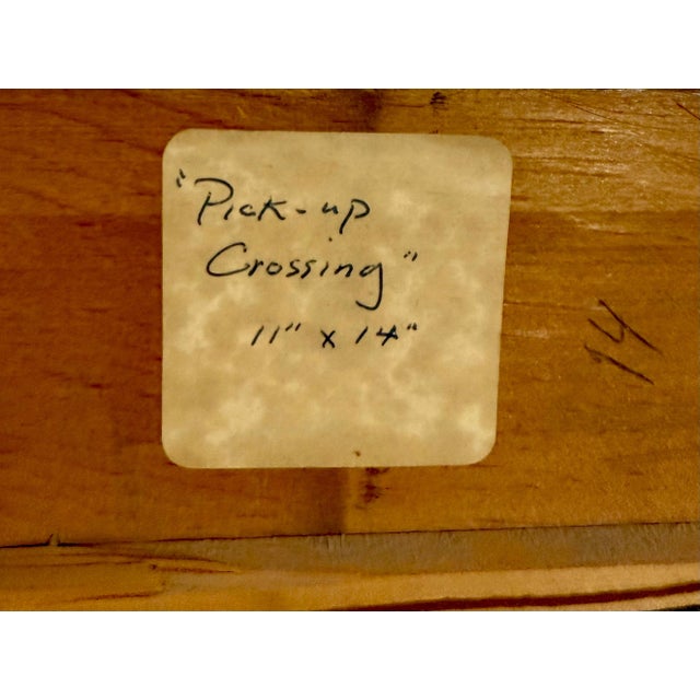 Gregory Sumida, Original Oil Painting Pickup Crossing Gregory Sumida California Artist Americana, 1976 For Sale - Image 4 of 13