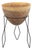 Mid Century Modern Planter Kimball Bullet Round Atomic Plant Stand Tan Fiberglass For Sale
