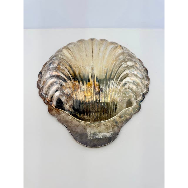 Vintage Fifth Avenue Silverplate Scallop Shell Centerpiece Bowl For Sale - Image 12 of 13