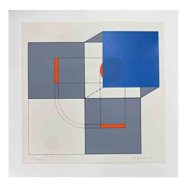Agostino Bonalumi, Abstract Composition, Screen Print, 1973 For Sale