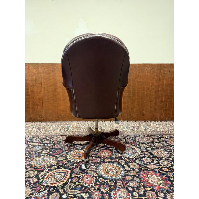 English Springvale Chesterfield Office Chair For Sale - Image 4 of 9