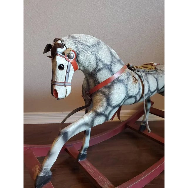 American Antique Childs Rocking Horse For Sale - Image 3 of 11