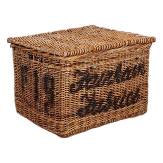 English Wicker Log Basket, 1890s For Sale