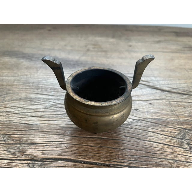 Antique Chinese Brass Tripod Censer Incense Burner Amazing Vintage Find Artist And Collectors Estate Antique Asian Pot...